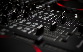 black, mixing consoles, music