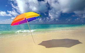 water, umbrella, summer, shadow