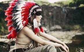 headdress, Native Americans, profile