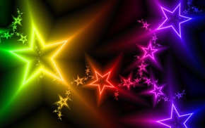 rainbow, stars, 3D