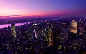 sunset, city, cityscape, New York City