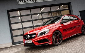 GLA 45 AMG, Mercedes, Benz, car, red cars