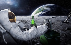 stars, astronaut, moon, beer, space, Carlsberg