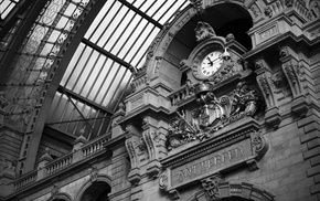 architecture, clocks, Antwerpen