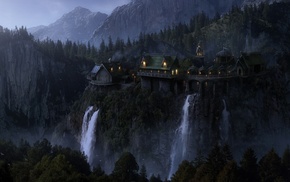 fantasy art, Rivendell, The Lord of the Rings, The Hobbit, landscape