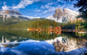 landscape, HDR, nature, Canada, reflection, lake
