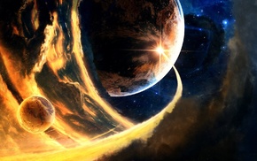 digital art, planet, space