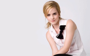 simple background, blonde, Emma Watson