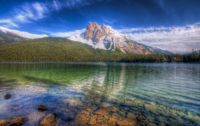 lake, sky, landscape, nature