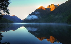 mountain, landscape, water drops, nature