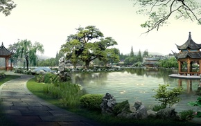 nature, lake