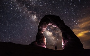 landscape, sky, night, stars