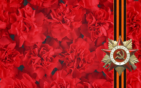 background, star, red flowers