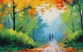 Graham Gercken, fall, painting, path, trees