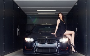 cars, BMW, black, girl