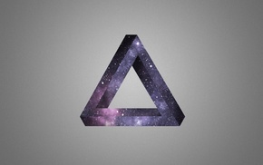 optical illusion, Penrose triangle, stars, space, triangle, abstract