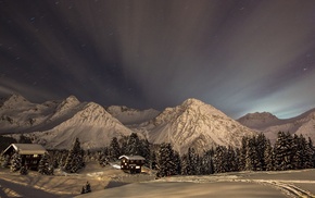 mountain, snow