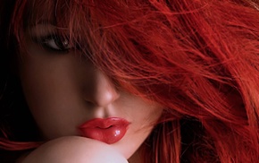 lips, dyed hair, redhead