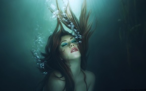 artwork, underwater, girl