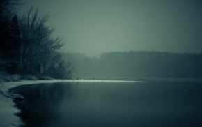 mist, lake