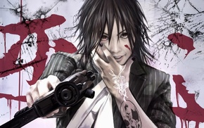 art, tattoo, gun, anime, girl