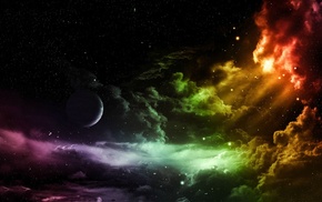 space, clouds, sky, colorful