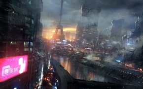 cityscape, futuristic
