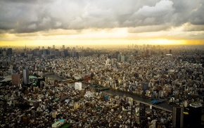 cityscape, building, river, city