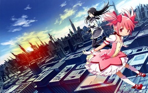 anime, Mahou Shoujo Madoka Magica, anime girls