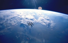 Earth, space, Mir Space Station, Mir