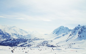 snow, mountain, nature, landscape