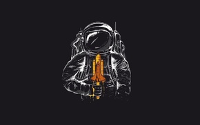 humor, space, astronaut, simple background