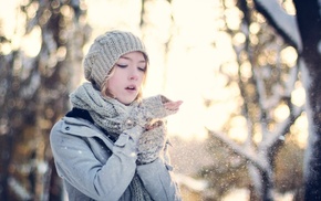 snow, girl