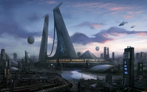 city, fantasy art