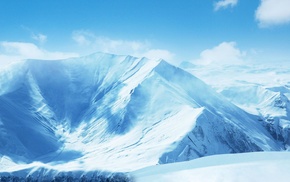 blue, cold, mountain, snow, white