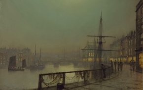 painting, ports, John Atkinson Grimshaw, ship, classic art