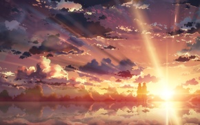 anime girls, Kirigaya Kazuto, Yuuki Asuna, sunset, anime, Sword Art Online