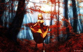anime, dress, forest, anime girls