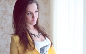 blue eyes, brunette, girl