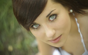 green eyes, brunette, girl