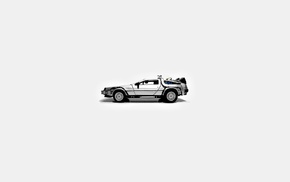 Back to the Future, simple background, DeLorean