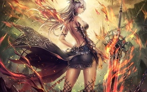 anime, sword, anime girls, original characters