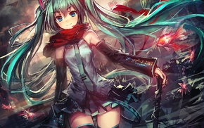 Vocaloid, twintails, anime, Hatsune Miku, anime girls