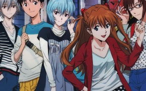 Ikari Shinji, Ayanami Rei, anime, Neon Genesis Evangelion, Asuka Langley Soryu