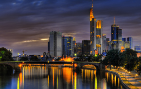 cities, summer, sky, dawn, Germany